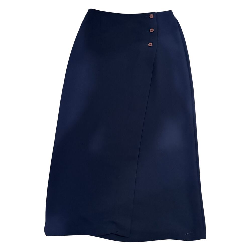 St. Michel Marks & Spencer Women's Midi Wrap Skirt, Dark Navy, size US 6 (UK 10)